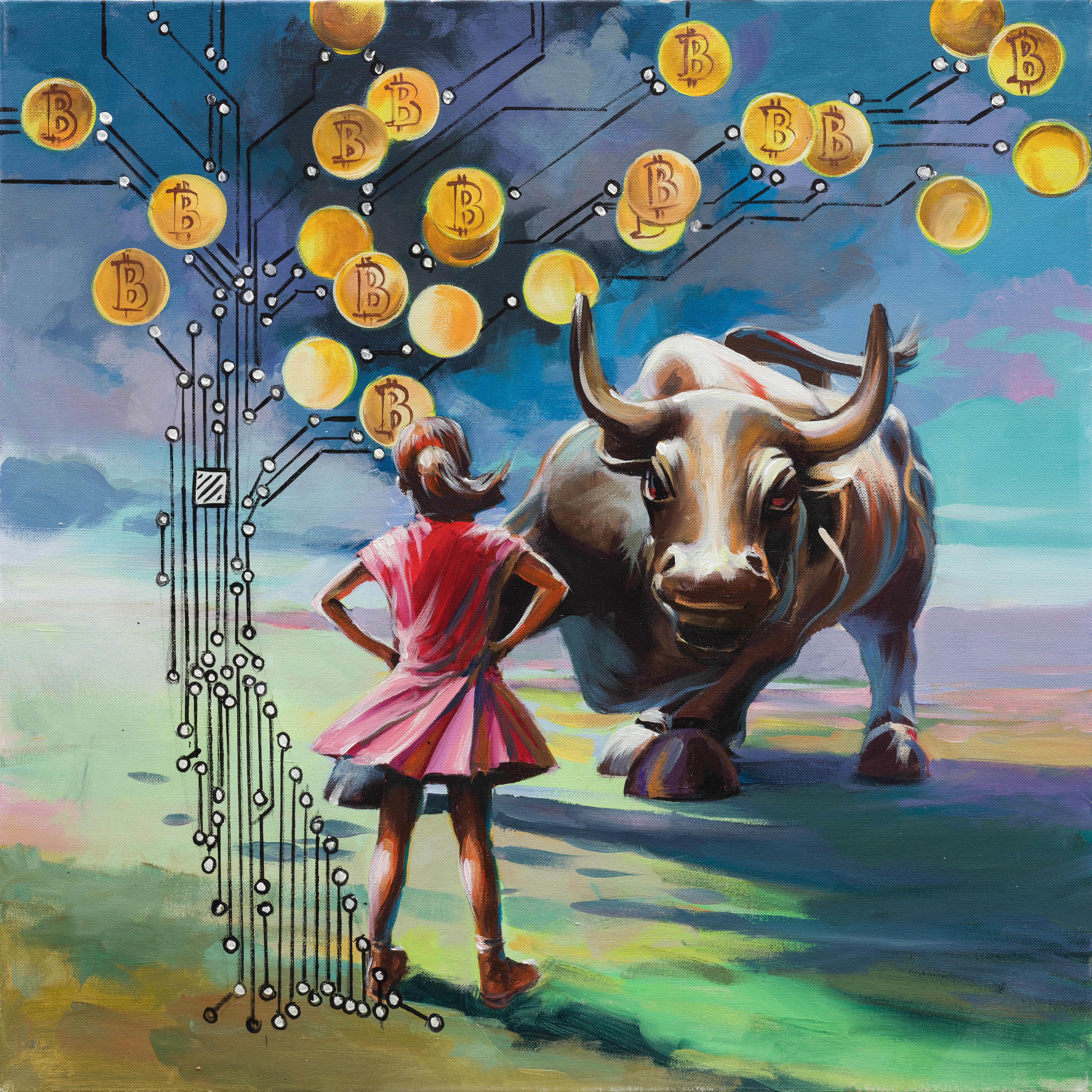 Bitcoin Triptic 2/3 (Original Oil + NFT) | Foundation