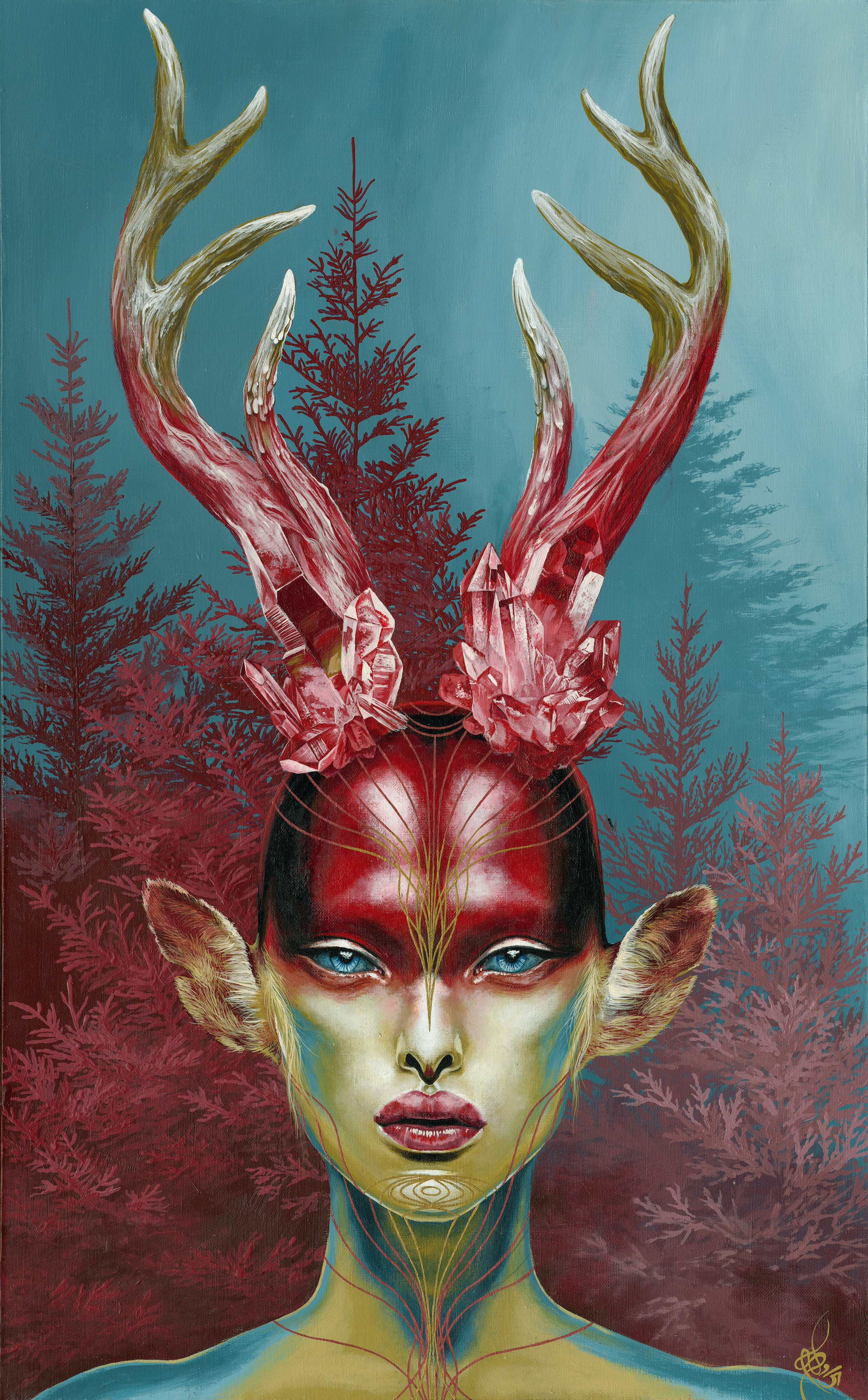 Forest Queen — Visionary Spiritual Surreal Artwork