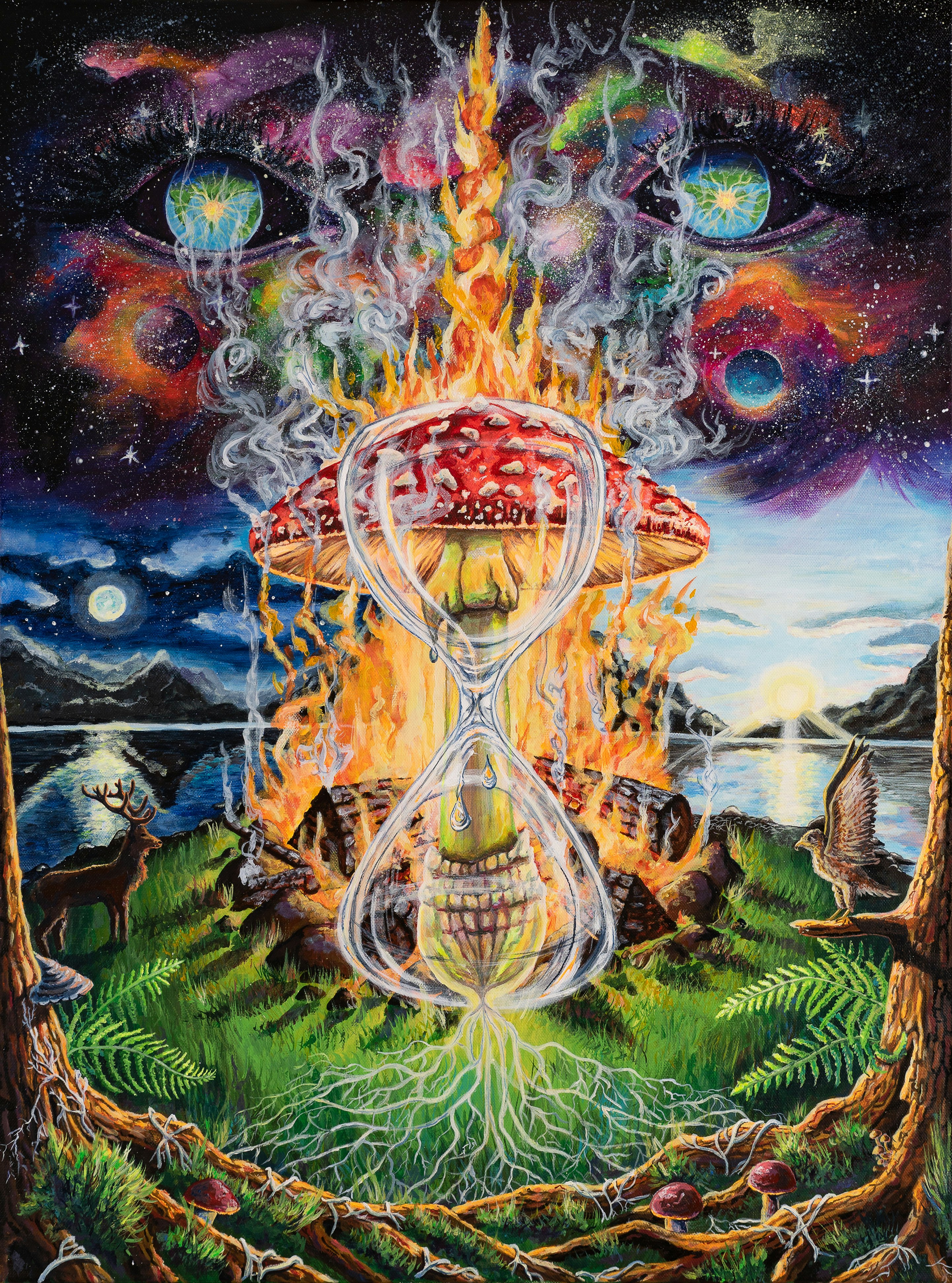Mushroom Power — Trippy Meditation Fantasy Art 